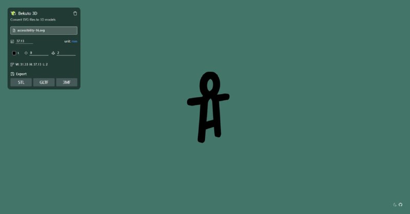 😋 #工具 #玩具Bekuto 3D 将 SVG 转换为 3D 模型