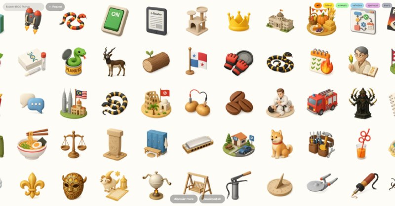 📝 #素材 #图标The Thiings Collection 提供6000+图标助力打造个性化Link-in-Bio页面